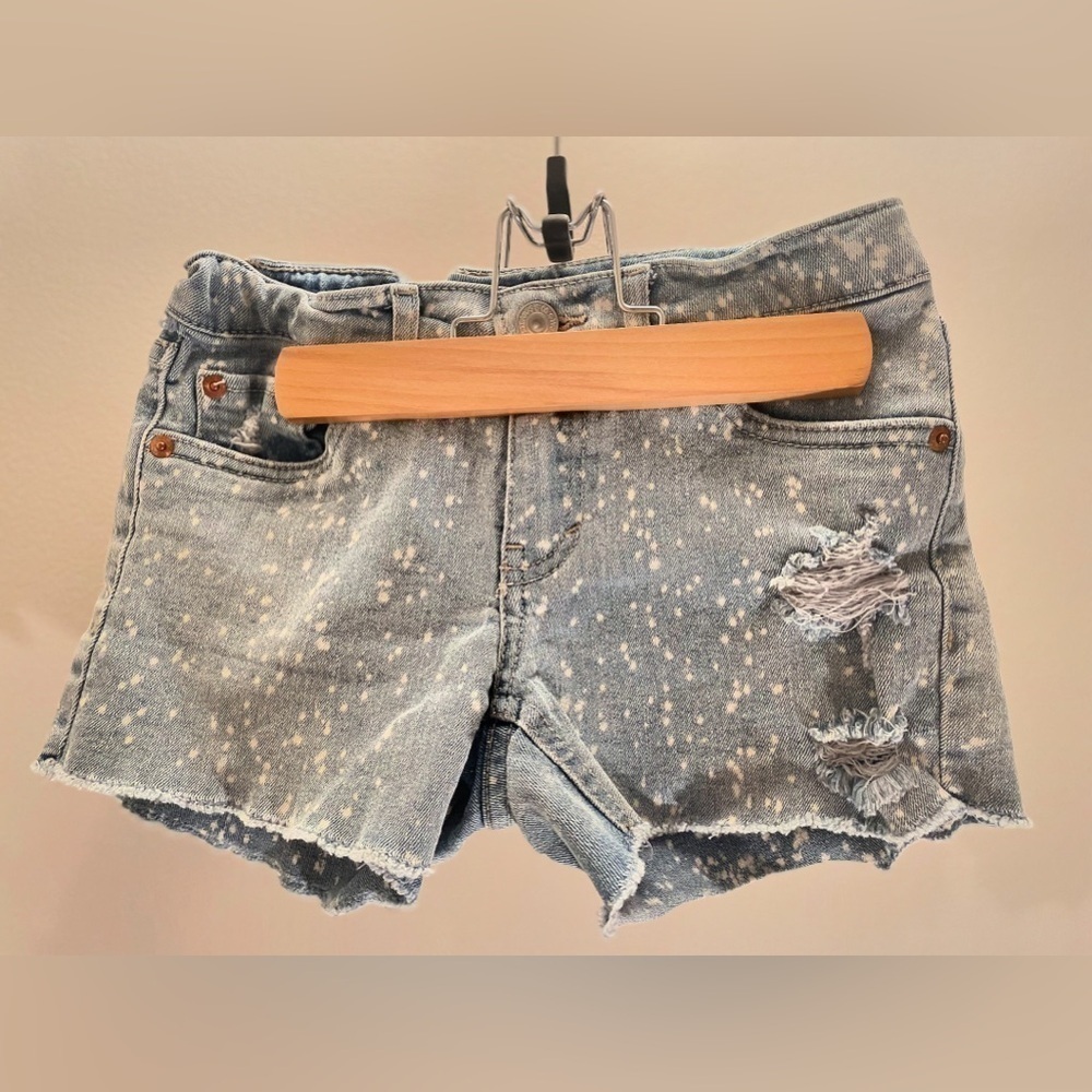 Levi’s Girls Shorty Short Light Blue Denim Shorts Size 10 Regular - Picture 2 of 7